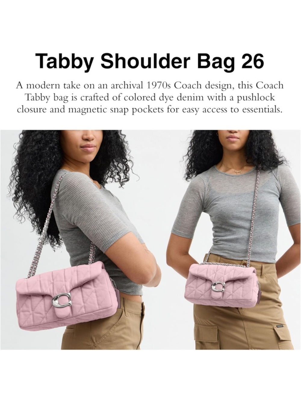 Coach Tabby 26 Shoulder Bag in Ballerina Light Pink - New - Picture 2 of 8